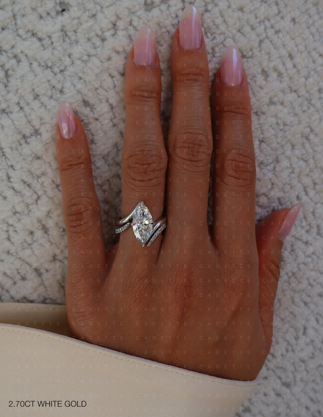 SET — VERTICAL MARQUISE (Prong) Rapture Ring & Band