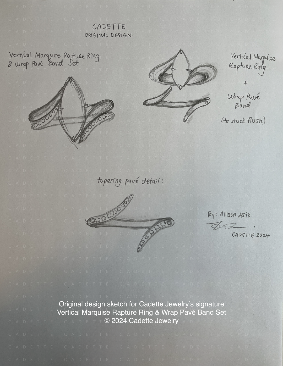 SET — VERTICAL MARQUISE (Prong) Rapture Ring & Band