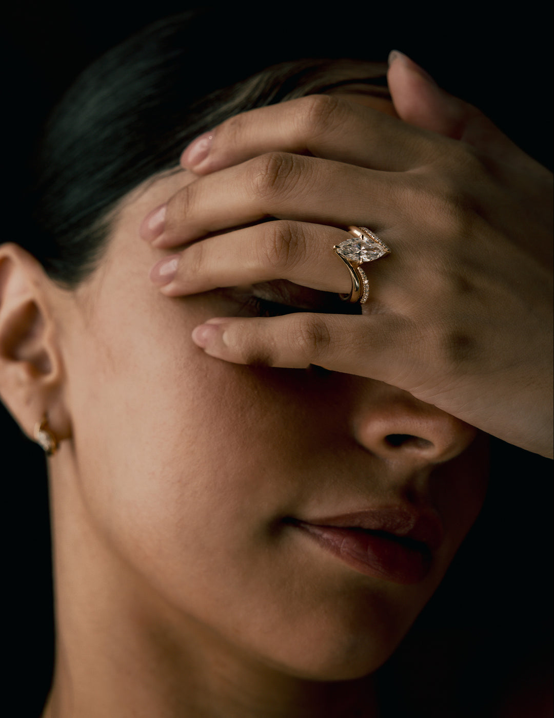 SET — VERTICAL MARQUISE (Prong) Rapture Ring & Band