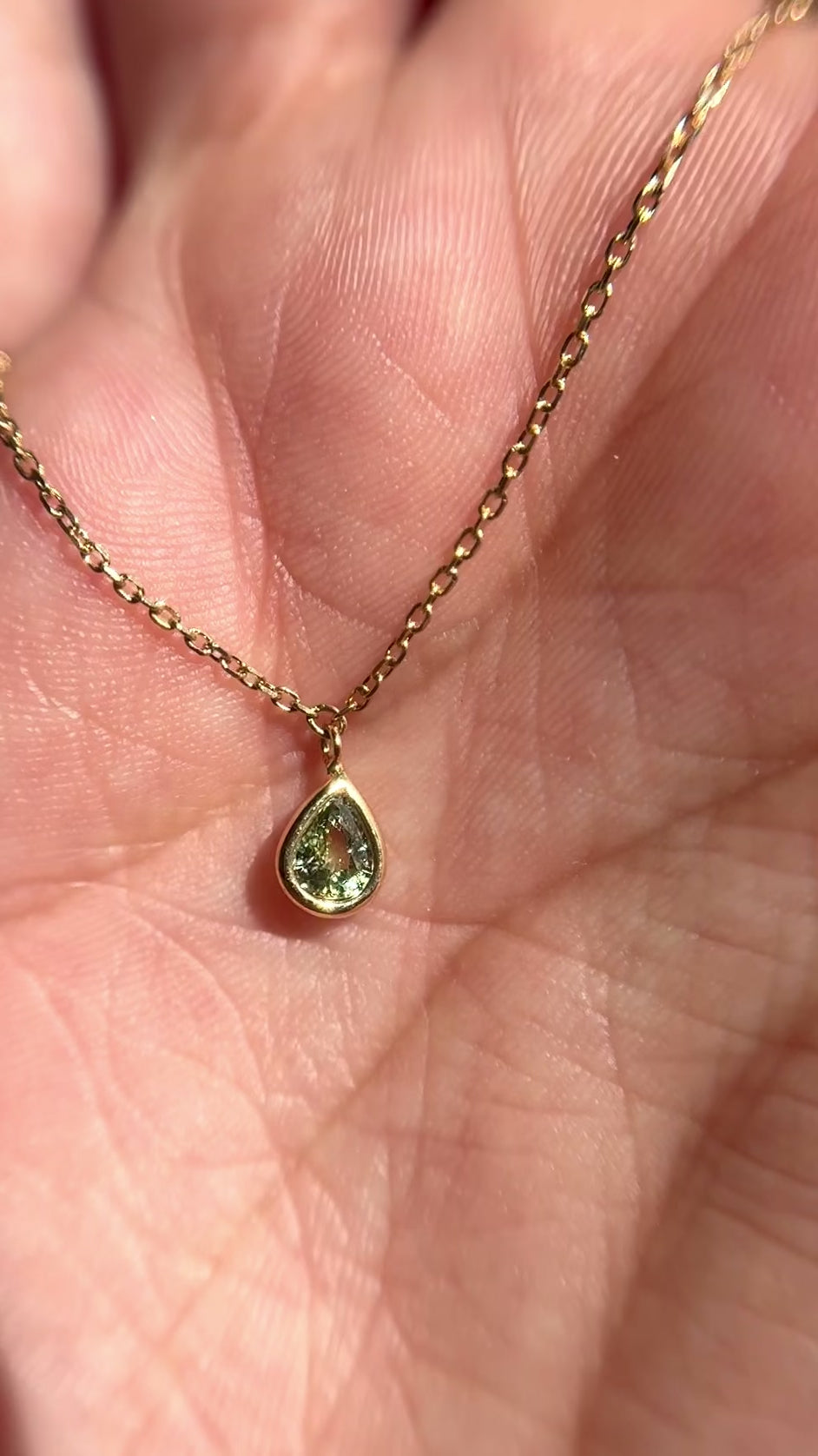Natural Sapphire Necklace — 14k Gold