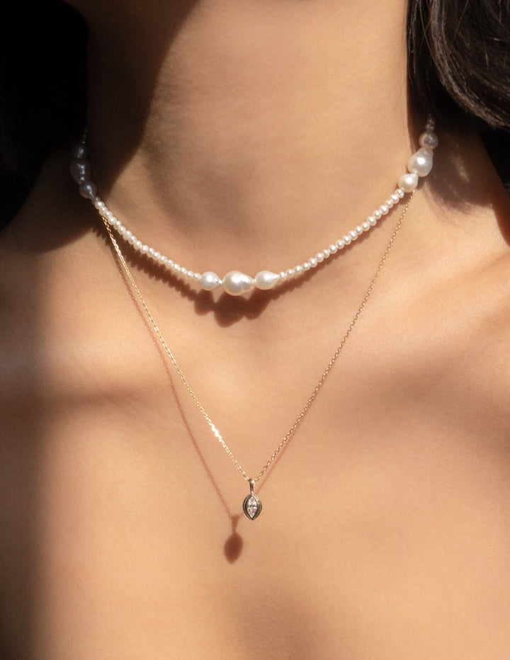 Sample - Angel Pearl Necklace no.3 (14")
