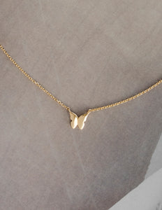 minimal butterfly gold choker necklace