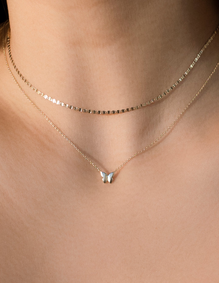 minimal butterfly gold choker necklace