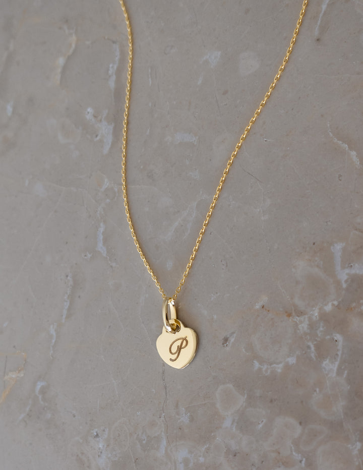 Heart Tag Necklace in Gold