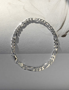 Bold Figaro Chain Bracelet in Silver
