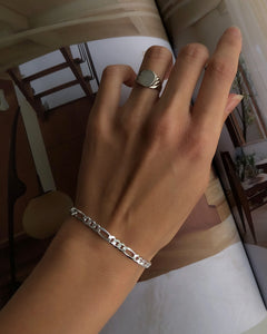Bold Figaro Chain Bracelet in Silver