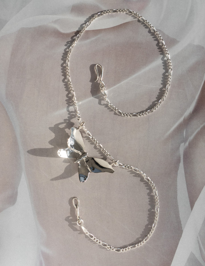 sterling silver butterfly pendant necklace