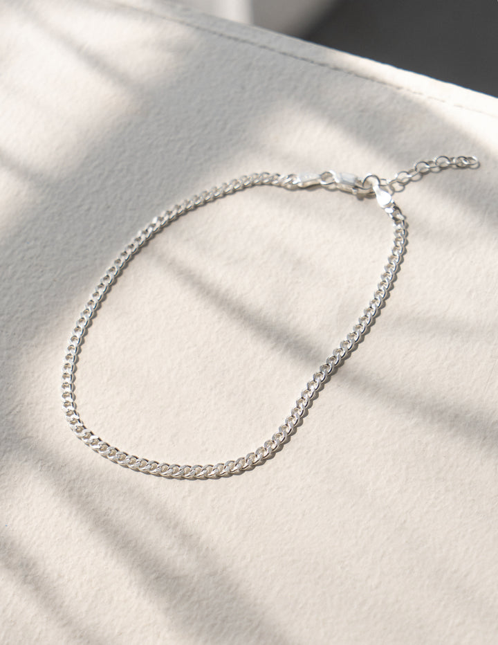 Silver Baby Curb Chain Anklet