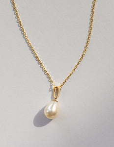 Pearl Charm Necklace in Gold